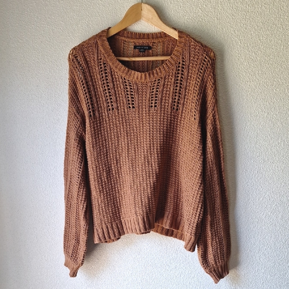 AMERICAN EAGLE OUTFITTERS Brown Crew Neck Sweater Knit Size M